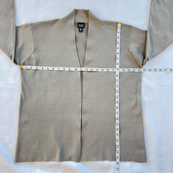 Eileen Fisher Washable Stretch Italian Crepe Lagenlook Open Front Cardigan Large - Picture 7 of 12